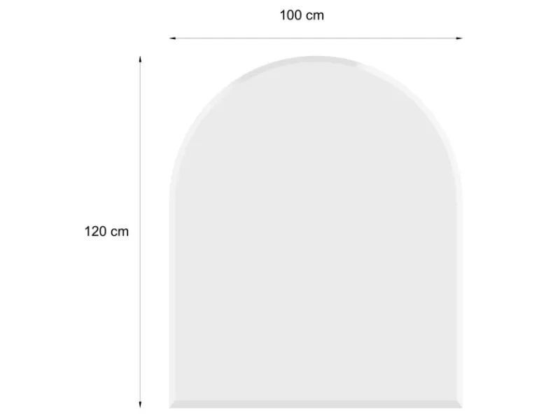 Hot Valo Glasbodenplatte Rundbogen 100 cm x 120 cm Stärke 8 mm Glasklar