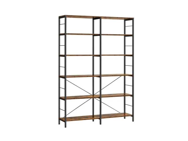 Vasagle Bücherregal 9 Fächern 30 cm x 120 cm x 175,2 cm Braun-Schwarz< Küchenregale