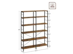 Vasagle Bücherregal 9 Fächern 30 cm x 120 cm x 175,2 cm Braun-Schwarz< Küchenregale