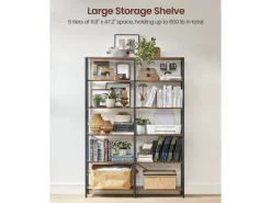 Vasagle Bücherregal 9 Fächern 30 cm x 120 cm x 175,2 cm Braun-Schwarz< Küchenregale