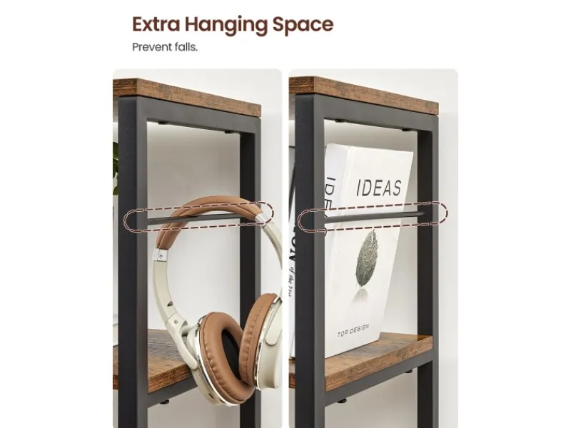 Vasagle Bücherregal 9 Fächern 30 cm x 120 cm x 175,2 cm Braun-Schwarz< Küchenregale