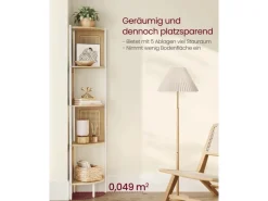 Outlet Vasagle Eckregal 5 Ebenen 31,9 cm x 31,9 cm x 156,4 cm Eichenbeige