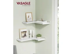 Küchenregale<Vasagle Eckregal 2er Set L-förmig 29 cm x 40 cm Weiß