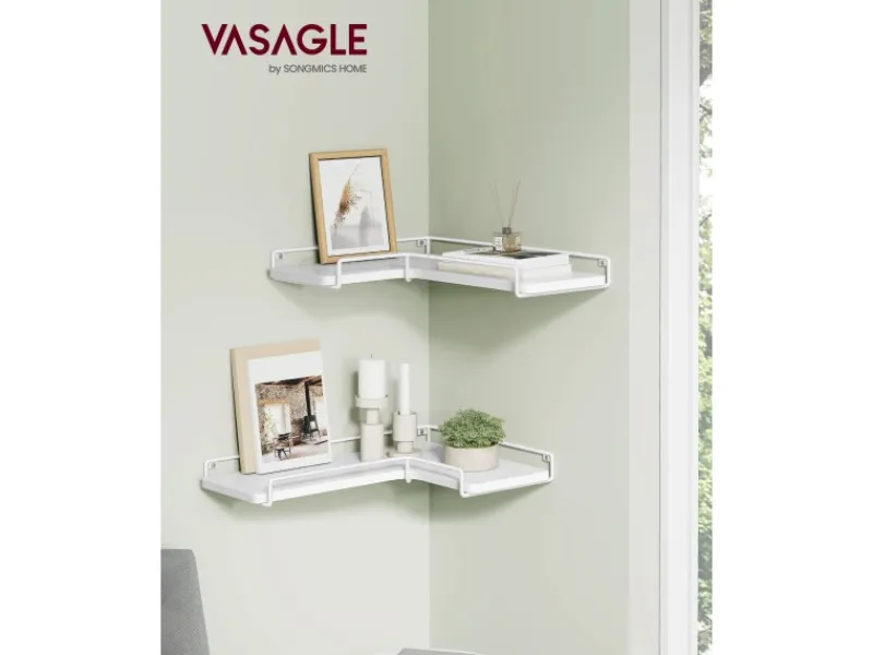 Küchenregale<Vasagle Eckregal 2er Set L-förmig 29 cm x 40 cm Weiß