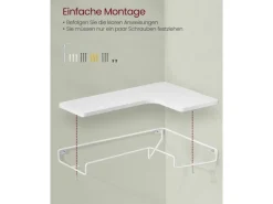 Küchenregale<Vasagle Eckregal 2er Set L-förmig 29 cm x 40 cm Weiß