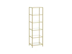 Vasagle Glasregal 6 Ablagen 30 cm x 40 cm x 177,3 cm Gold< Küchenregale