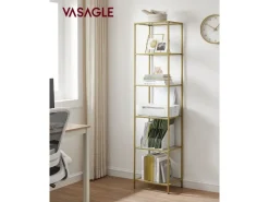 Vasagle Glasregal 6 Ablagen 30 cm x 40 cm x 177,3 cm Gold< Küchenregale