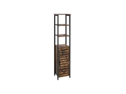 Vasagle Hochschrank 37 cm x 30 cm x 167 cm Braun-Schwarz< Küchenregale|Küchenschränke