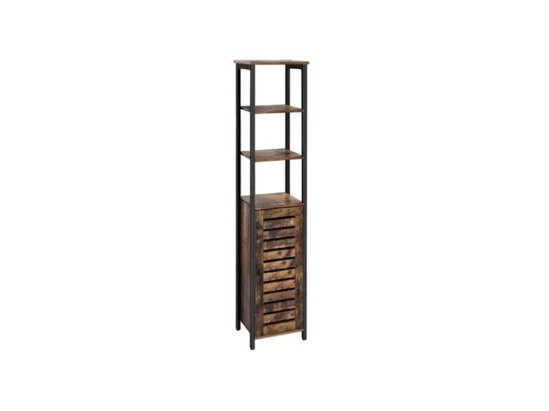 Vasagle Hochschrank 37 cm x 30 cm x 167 cm Braun-Schwarz< Küchenregale|Küchenschränke