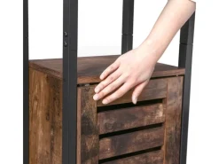 Vasagle Hochschrank 37 cm x 30 cm x 167 cm Braun-Schwarz< Küchenregale|Küchenschränke