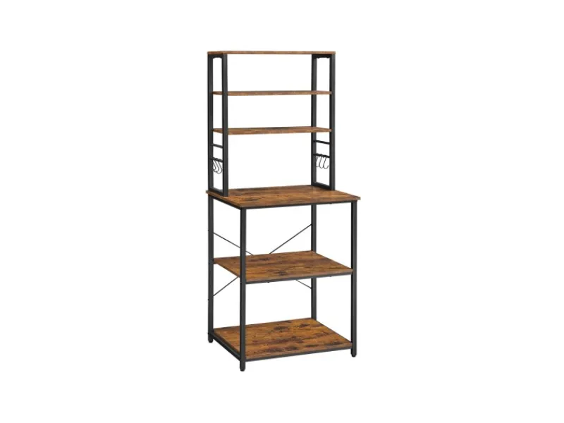 Best Vasagle Küchenregal 40 cm x 60 cm x 167 cm Braun-Schwarz