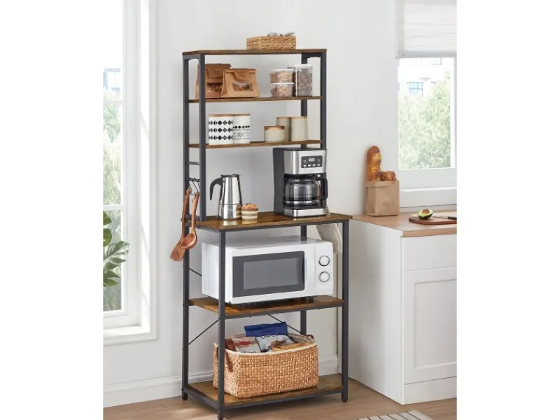 Best Vasagle Küchenregal 40 cm x 60 cm x 167 cm Braun-Schwarz