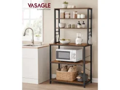 Küchenregale|Schneidebretter<Vasagle Küchenregal 6 Ebenen und 6 Haken 40 cm x 80 cm x 167 cm Braun-Schwarz