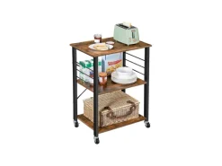 Vasagle Küchenregal mit Rollen 40 cm x 60 cm x 89 cm Braun-Schwarz< Servierwagen|Küchenregale