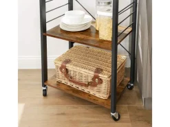 Vasagle Küchenregal mit Rollen 40 cm x 60 cm x 89 cm Braun-Schwarz< Servierwagen|Küchenregale