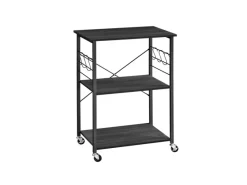 Vasagle Küchenregal mit Rollen 40 cm x 60 cm x 89 cm Schwarz< Küchenregale
