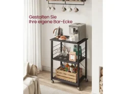 Vasagle Küchenregal mit Rollen 40 cm x 60 cm x 89 cm Schwarz< Küchenregale