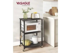 Vasagle Küchenregal mit Rollen 40 cm x 60 cm x 89 cm Schwarz< Küchenregale