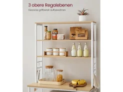 Vasagle Küchenregal Stahl 40 cm x 80 cm x 167 cm Eichefarben-Weiß< Küchenregale|Pfannen