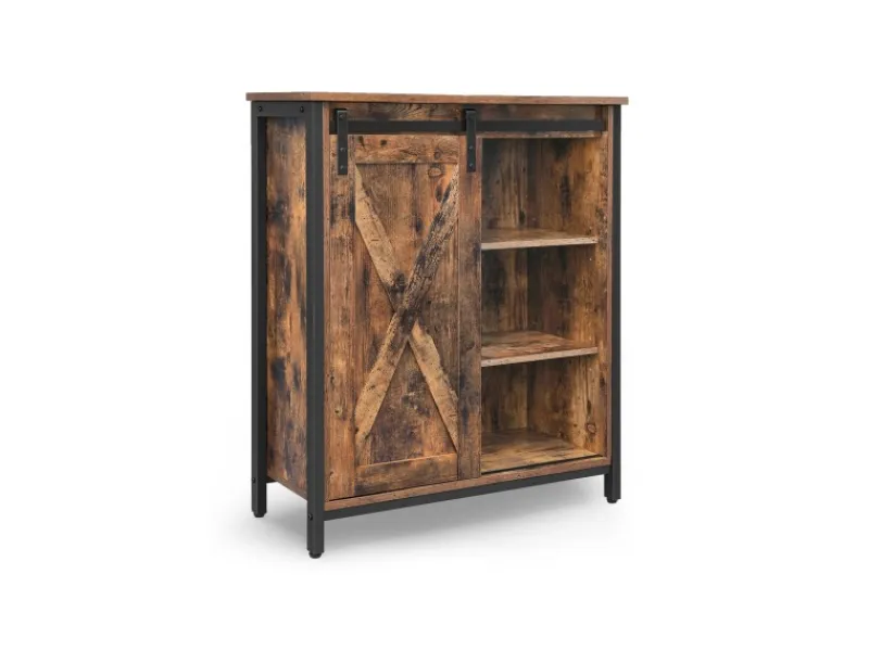 Vasagle Küchenschrank 70 cm x 30 cm x 80 cm Braun-Schwarz< Küchenregale|Kühlschränke