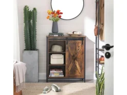Vasagle Küchenschrank 70 cm x 30 cm x 80 cm Braun-Schwarz< Küchenregale|Kühlschränke