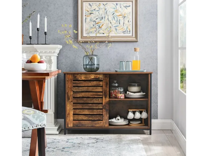 Vasagle Küchenschrank 100 cm x 35 cm x 70 cm Braun-Schwarz< Küchenschränke