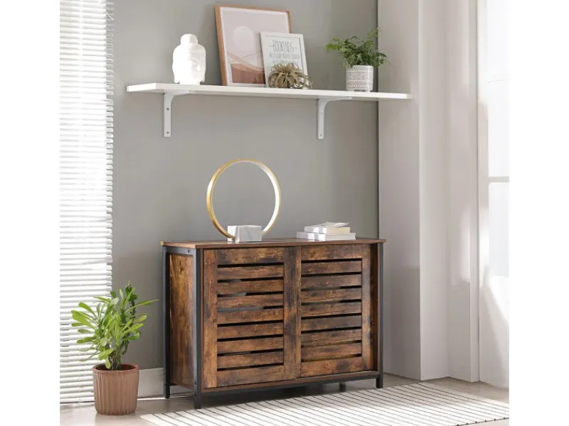 Vasagle Küchenschrank 100 cm x 35 cm x 70 cm Braun-Schwarz< Küchenschränke