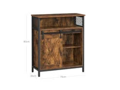 Outlet Vasagle Küchenschrank Rustikal 30 cm x 70 cm x 80 cm Braun-Schwarz