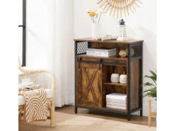Outlet Vasagle Küchenschrank Rustikal 30 cm x 70 cm x 80 cm Braun-Schwarz