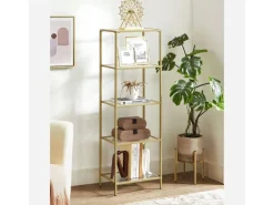 Küchenregale<Vasagle Standregal 5 Ablagen 30 cm x 40 cm x 124,5 cm Gold
