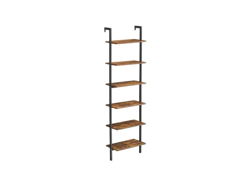 Küchenregale<Vasagle Standregal Industrie-Design 60 cm x 30 cm x 204,8 cm Braun-Schwarz
