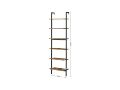 Küchenregale<Vasagle Standregal Industrie-Design 60 cm x 30 cm x 204,8 cm Braun-Schwarz