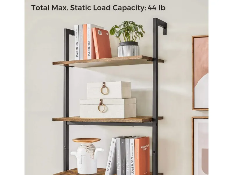 Küchenregale<Vasagle Standregal Industrie-Design 60 cm x 30 cm x 204,8 cm Braun-Schwarz