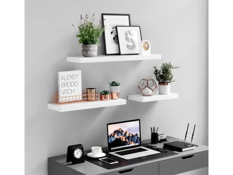 Küchenregale<Vasagle Wandboard 80 cm x 20 cm x 3,8 cm Weiß