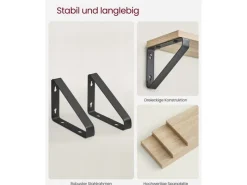 Vasagle Wandregal 3er Set Eiche Schwarz< Küchenregale
