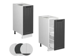 Vicco Apothekerschrank Fame-Line Weiß/Dunkelgrau 30 cm ohne Arbeitsplatte< Küchenschränke
