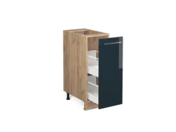 Sale Vicco Apothekerschrank Fame-Line Hochglanz/Goldkraft Eiche 30 cm ohne Arbeitsplatte Dunkelblau