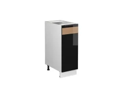 Vicco Apothekerschrank Fame-Line Schwarz-Eiche Hochglanz/Weiß 30 cm ohne Arbeitsplatte< Küchenschränke