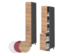 Best Vicco Apothekerschrank Fame-Line Medizinschrank für die Küche Goldkraft /Anthrazit 30 cm Eiche
