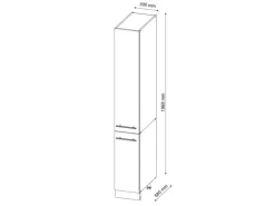 Best Vicco Apothekerschrank Fame-Line Medizinschrank für die Küche Hochglanz/Anthrazit 30 cm Weiß