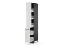 Best Vicco Apothekerschrank Fame-Line Medizinschrank für die Küche Hochglanz/Anthrazit 30 cm Weiß