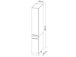 Küchenschränke<Vicco Apothekerschrank Fame-Line Grün-Gold Landhaus/Goldkraft Eiche 30 cm