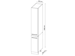 Vicco Apothekerschrank Fame-Line Bordeaux Hochglanz/Goldkraft Eiche 30 cm< Küchenschränke