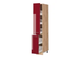 Vicco Apothekerschrank Fame-Line Bordeaux Hochglanz/Goldkraft Eiche 30 cm< Küchenschränke