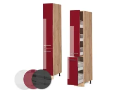 Vicco Apothekerschrank Fame-Line Bordeaux Hochglanz/Goldkraft Eiche 30 cm< Küchenschränke