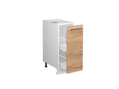 Einbauküchen<Vicco Apothekerschrank Fame-Line Goldkraft /Weiß 30 cm ohne Arbeitsplatte