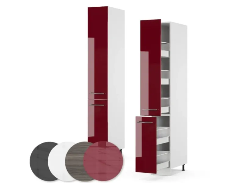 Küchenschränke<Vicco Apothekerschrank Fame-Line Medizinschrank für die Küche Bordeaux Hochglanz/Weiß 30 cm