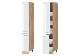 Vicco Apothekerschrank R-Line Medizinschrank für die Küche Hochglanz/Goldkraft Eiche 30 cm< Küchenschränke