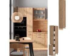 Discount Vicco Apothekerschrank R-Line Medizinschrank für die Küche Artisan-Eiche/Goldkraft Eiche 30 cm Artisan Eiche