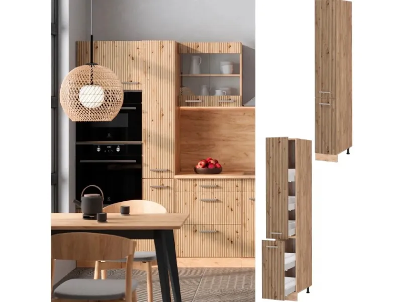 Discount Vicco Apothekerschrank R-Line Medizinschrank für die Küche Artisan-Eiche/Goldkraft Eiche 30 cm Artisan Eiche
